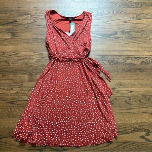 41 Hawthorn Burnt Orange and White Wrap Dress